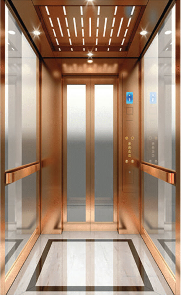 Mẫu cabin HPE 22: inox sọc nhuyễn màu đồng, kính cường lực